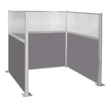 Versare Pre-Configured Hush Panel Cubicle (U Shape) 6' x 6' W/ Window Slate Fabric 1859323